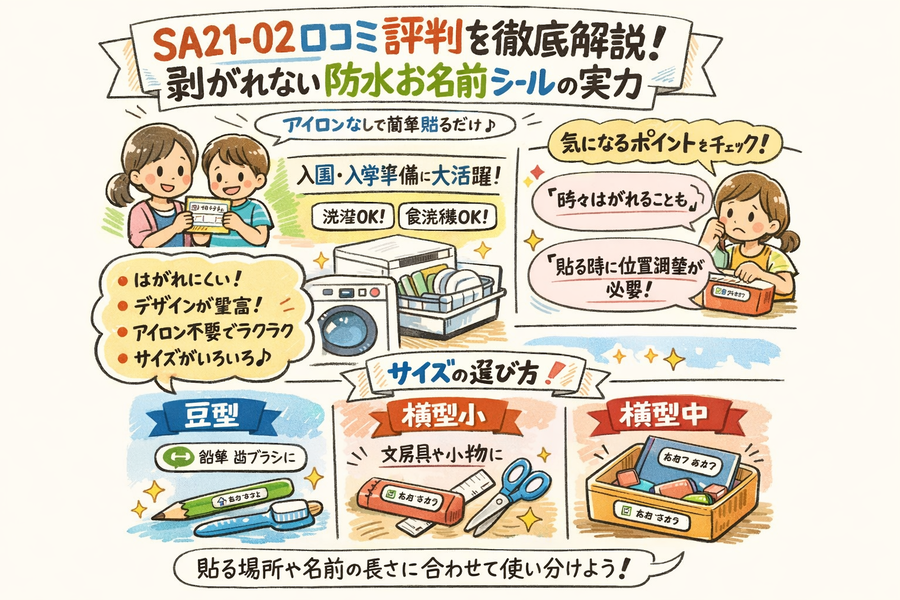 SA21-02口コミ 評判を徹底解説！剥がれない防水お名前シールの実力