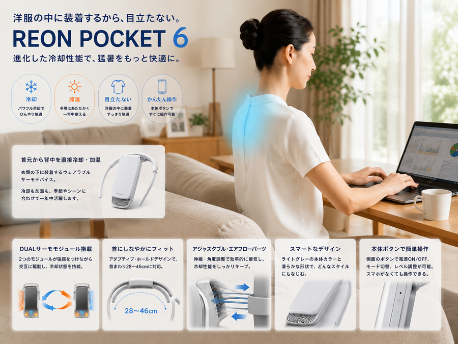 ソニーの最新「着るエアコン」登場！REON POCKET 6で暑さ対策がさらに進化